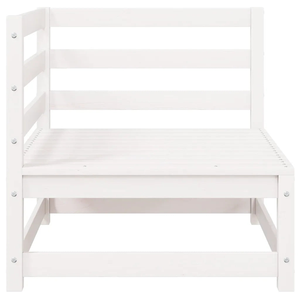 Divano da Giardino a 2 Posti-Sofa da Giardino-Divano da esterno Bianco e Cuscini Massello di Pino