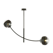 Plafoniera Contemporaneo Oceano Acciaio Nero 2 Luci E14 Ip20