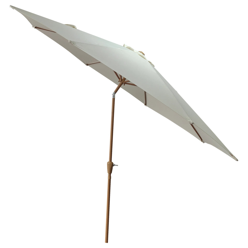 HAPUNAOmbrellone rotondo diritto diametro 3,30 m effetto legno e beige