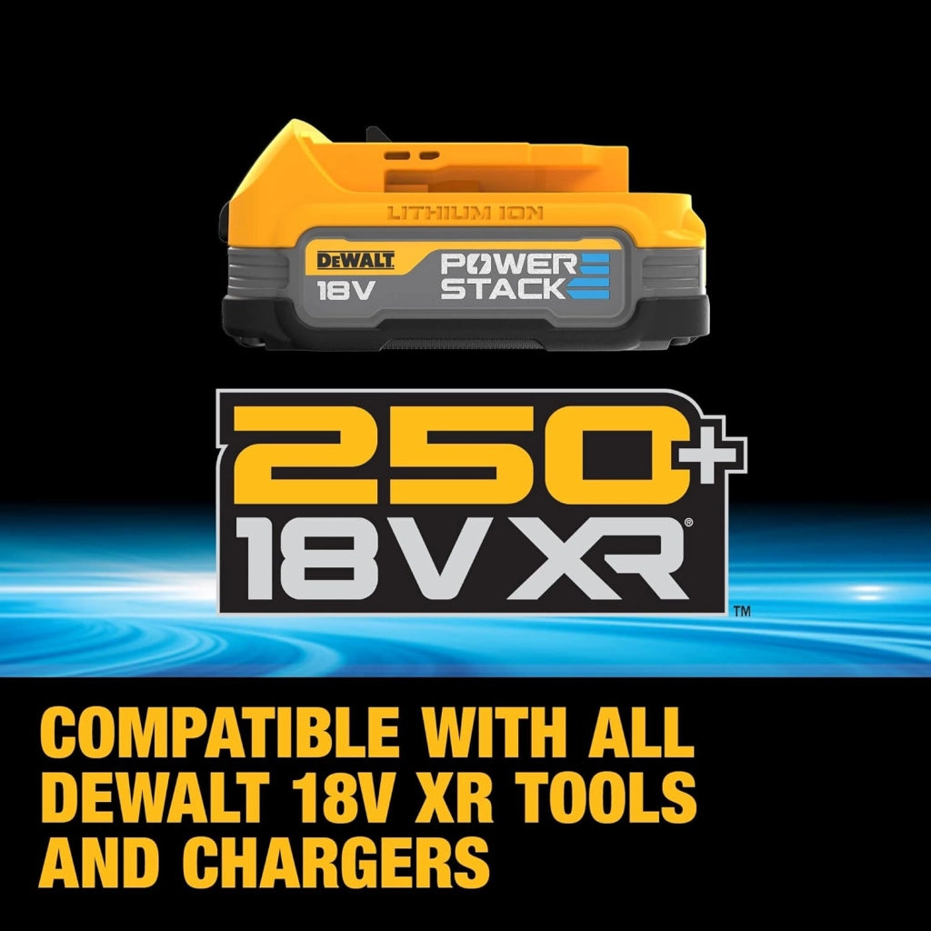 DCK2050E2T-QW Cordless Combo Pack Drill, Impact Wrench, 18 V, 1.7 Ah Power Stack Batteries