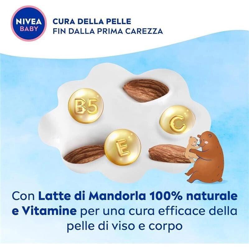 NIVEA BABY VISO & CORPO CREMA SOFFICE 200 ML IDRATANTE E NUTRIENTE CON LATTE DI MANDORLA E VITAMINE
