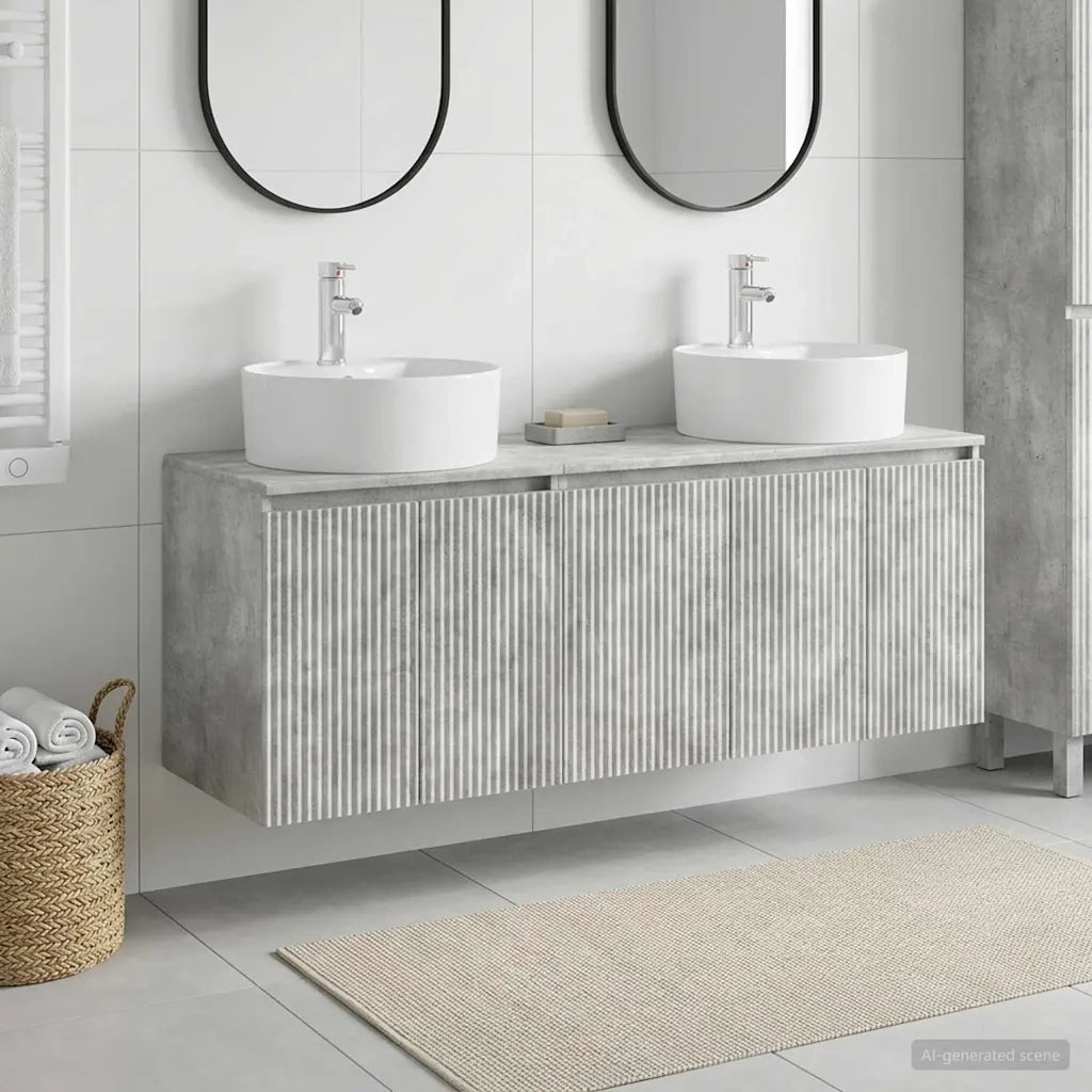Set di Armadi da Bagno 3 pz Grigio Cemento 49,5 x 44,5 x 65 cm 3405670