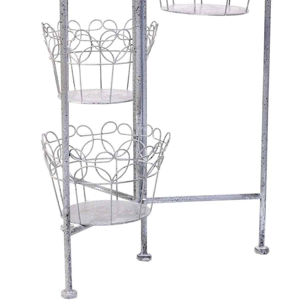 Portavasi in metallo per 6 vasi grigio 30,48x25,4x188,6h cm