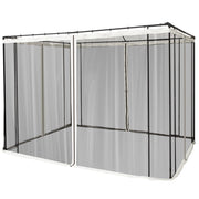 EasyComfort Zanzariera per Gazebo Tende di Ricambio Universale con Cerniere, 302x207cm - Nero e Beige