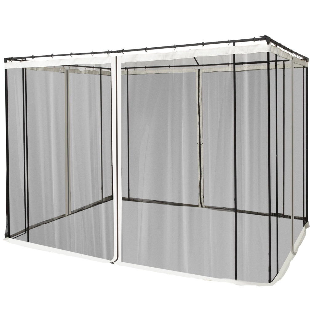 EasyComfort Zanzariera per Gazebo Tende di Ricambio Universale con Cerniere, 302x207cm - Nero e Beige