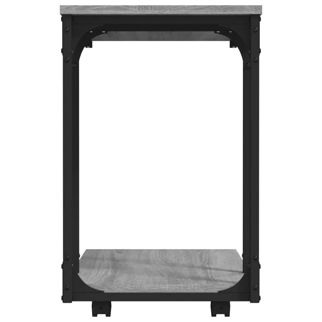 Tavolino con Ruote-Tavolino da soggiorno-Tavolo Grigio Sonoma 50x35x55,5cm Legno Multistrato