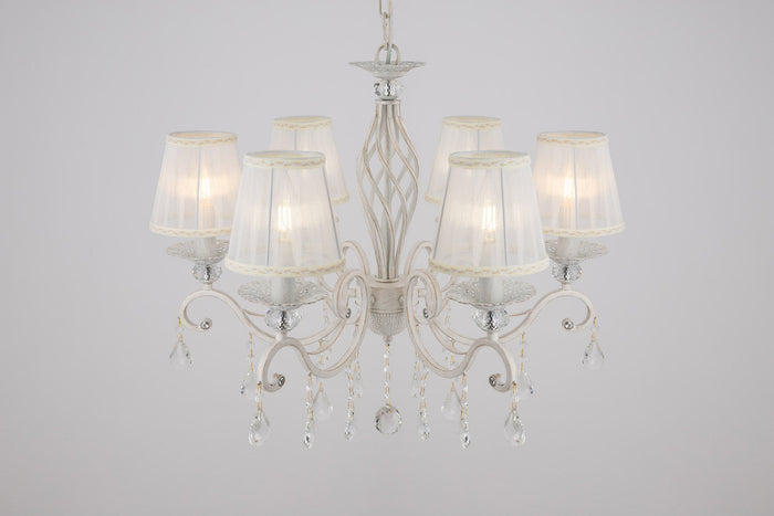 Lampadario Elegant in Metallo Grace Bianco con Oro