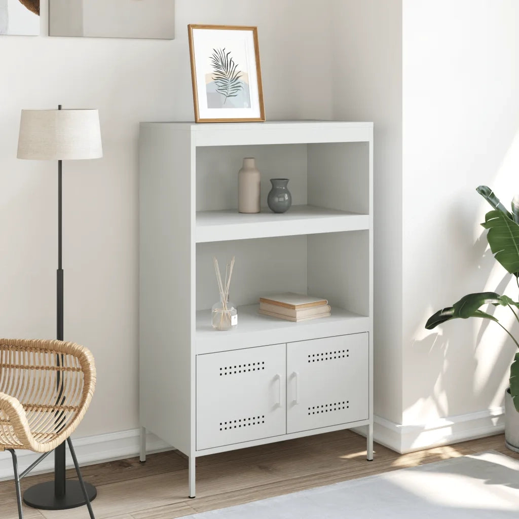 Credenza-Buffet-Armadio da cucina Bianca 68x39x113 cm in Acciaio 227363