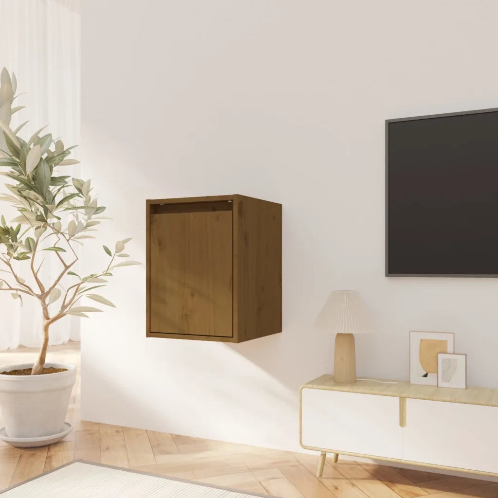 Pensili 2 pz Marrone Miele 30x30x40cm in Legno Massello di Pino cod mxl 32942