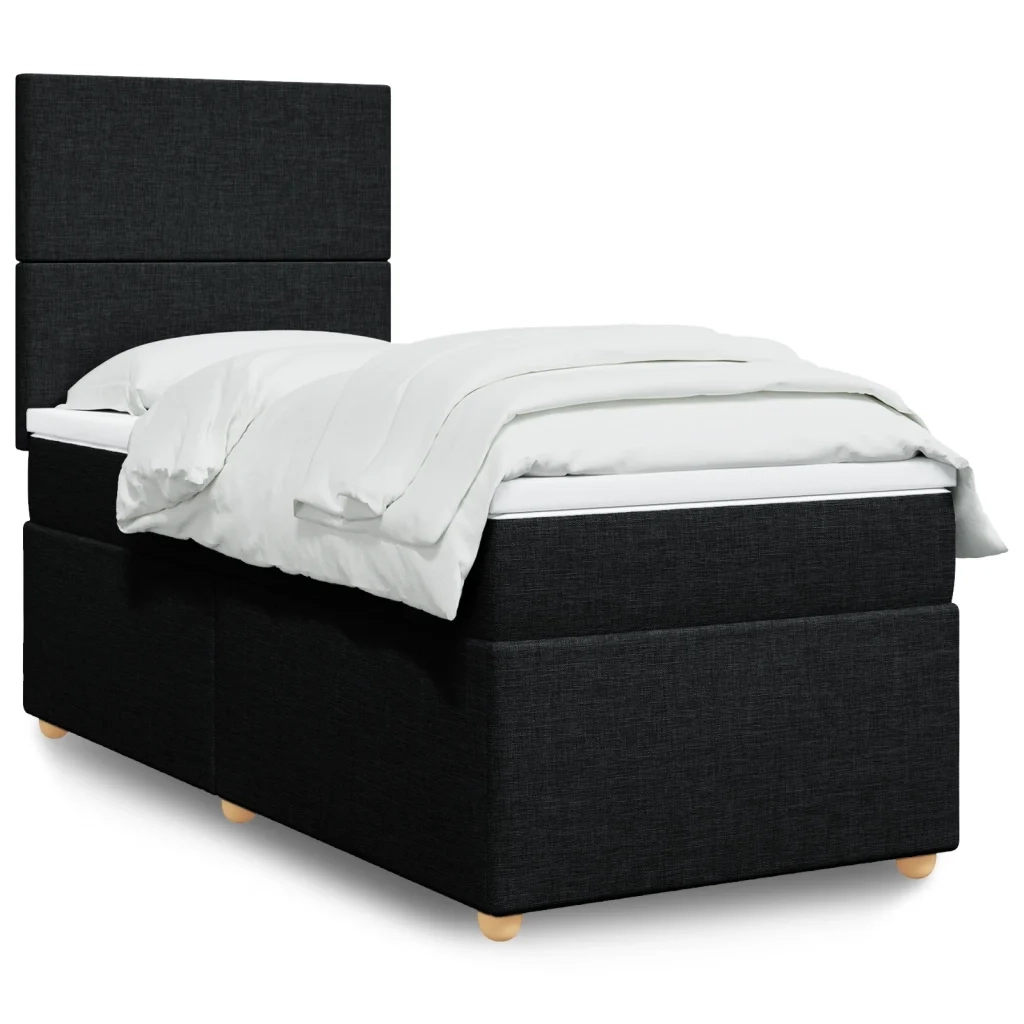 Giroletto a Molle con Materasso Nero 90x200 cm in Tessuto 3293458