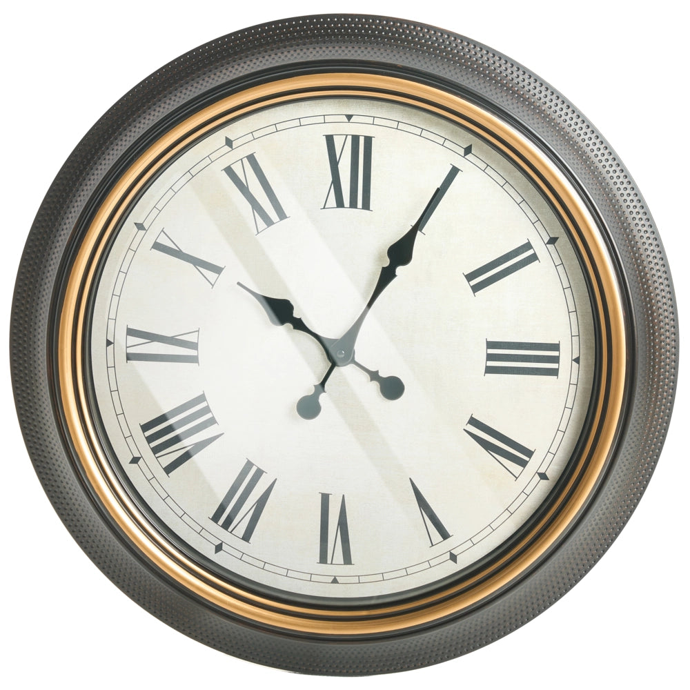 Orologio da parete con cornice sintetica nera 63 cm Finitura verniciata Forma rotonda Design classico Accessori per la casa Decorazioni