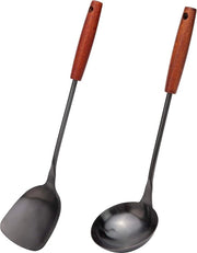 Set di utensili per wok - 14-15" acciaio inossidabile 304 con cucchiaio da servire