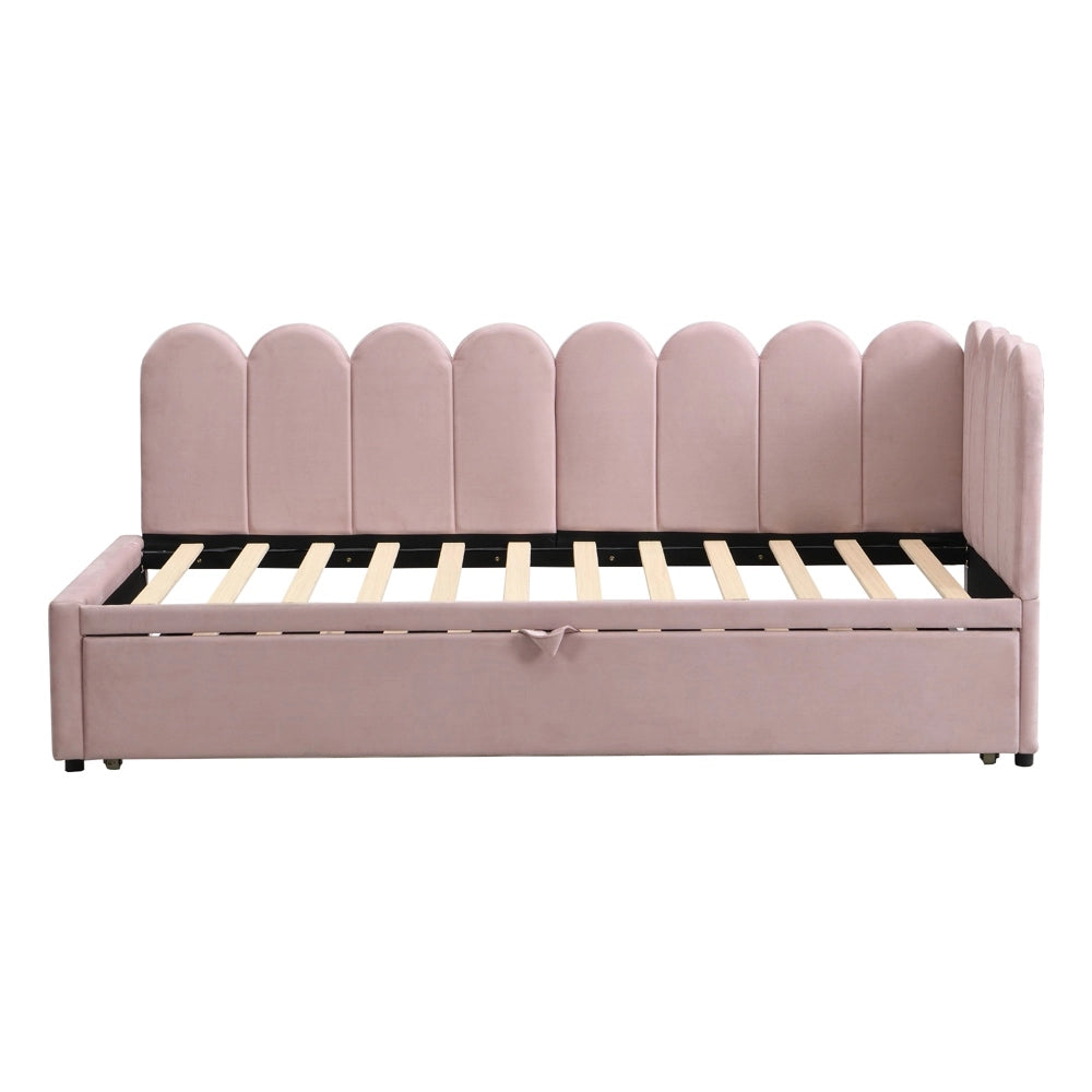 Divano angolare 2 in 1 - Xylo - 90/180x200 cm velluto rosa