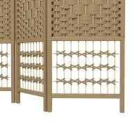 Separatore di Ambienti in Legno pieghevole a 3 pannelli, 120 x 170 cm, Legno naturale