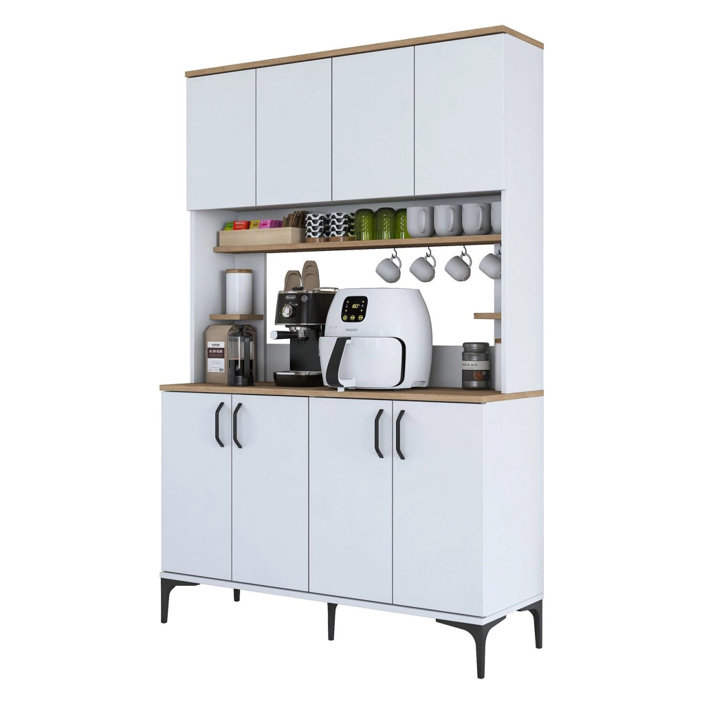 Madia Ceccano, Credenza 7 Ripiani, 120x40x184h cm Bianco