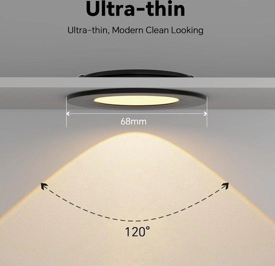 Lampada a LED per soffitto 12V - 4 punti di illuminazione - 3000K - bianco caldo - per camper, cucina e bagno