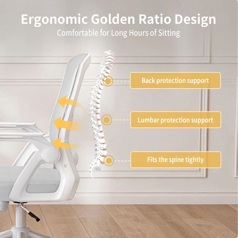 Sedia da ufficio ergonomica, , sedia da computer in rete traspirante con braccioli sollevabili e altezza regolabile