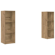 Set mobile TV 2 pz | Armadietto TV | Mobile Porta TV Rovere artigianale 107 x 35 x 37 cm