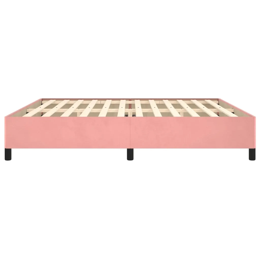 Letto matrimoniale | Letto per adulti | Giroletto Rosa 200x200 cm in Velluto