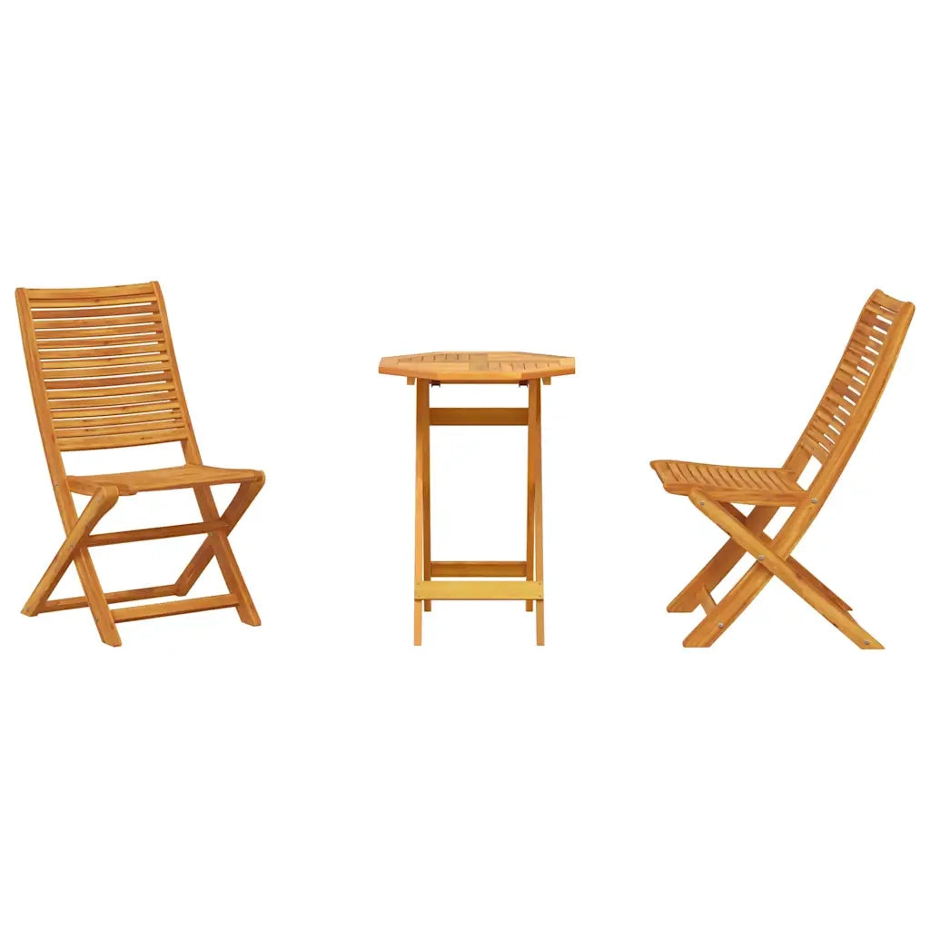 Set Bistro Pieghevole 3 pcs Marrone Legno di Acacia Massello 3375692