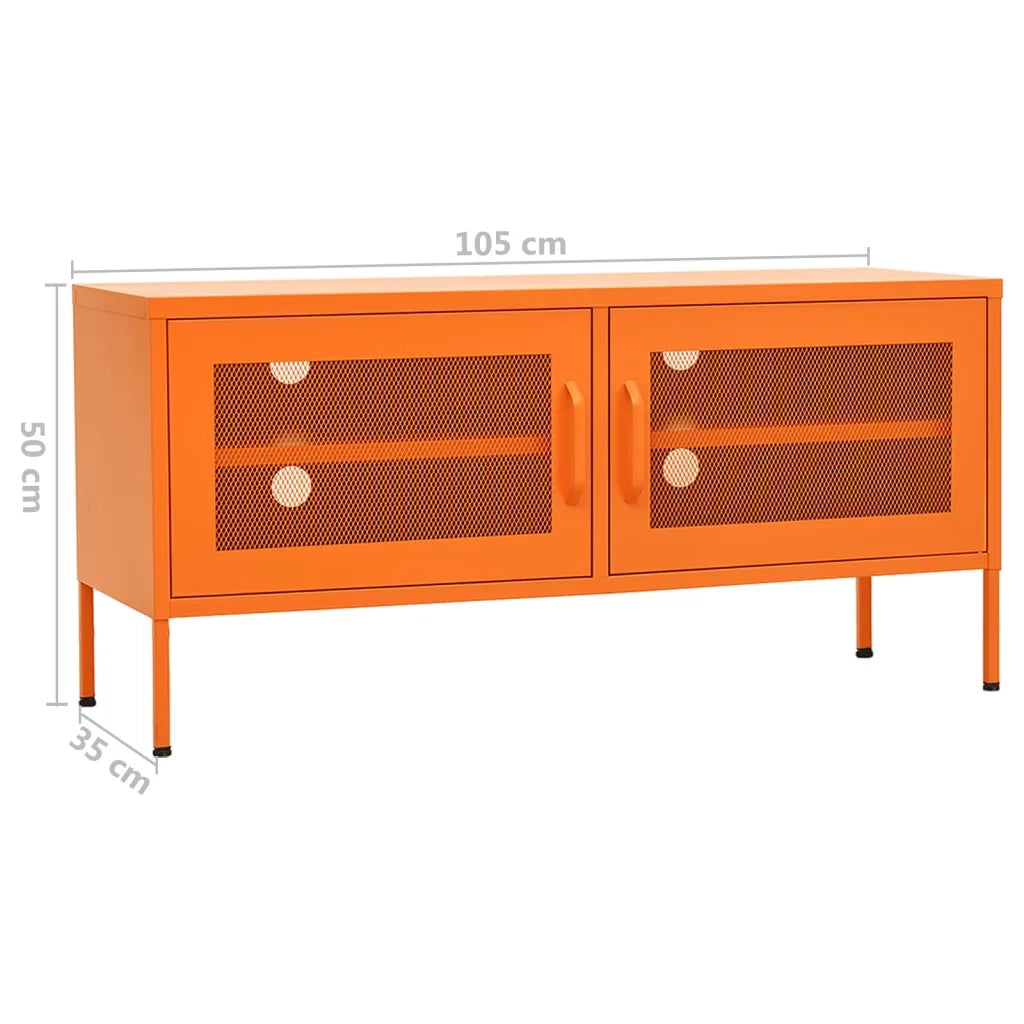 Mobile TV | Armadietto TV | Mobile Porta TV Arancione 105x35x50 cm in Acciaio