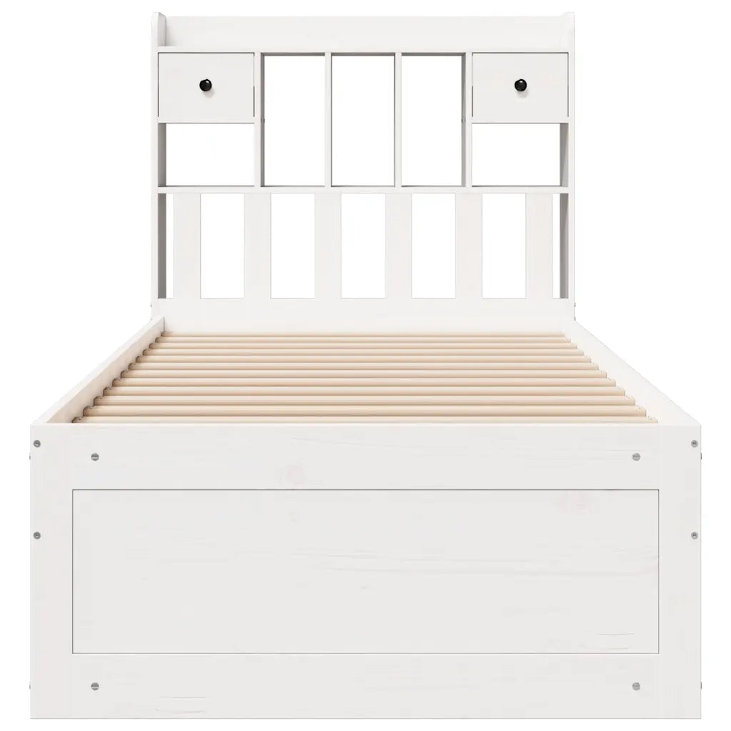 Letto Libreria senza Materasso Bianca 90x200 cm Legno di Pino 3308970