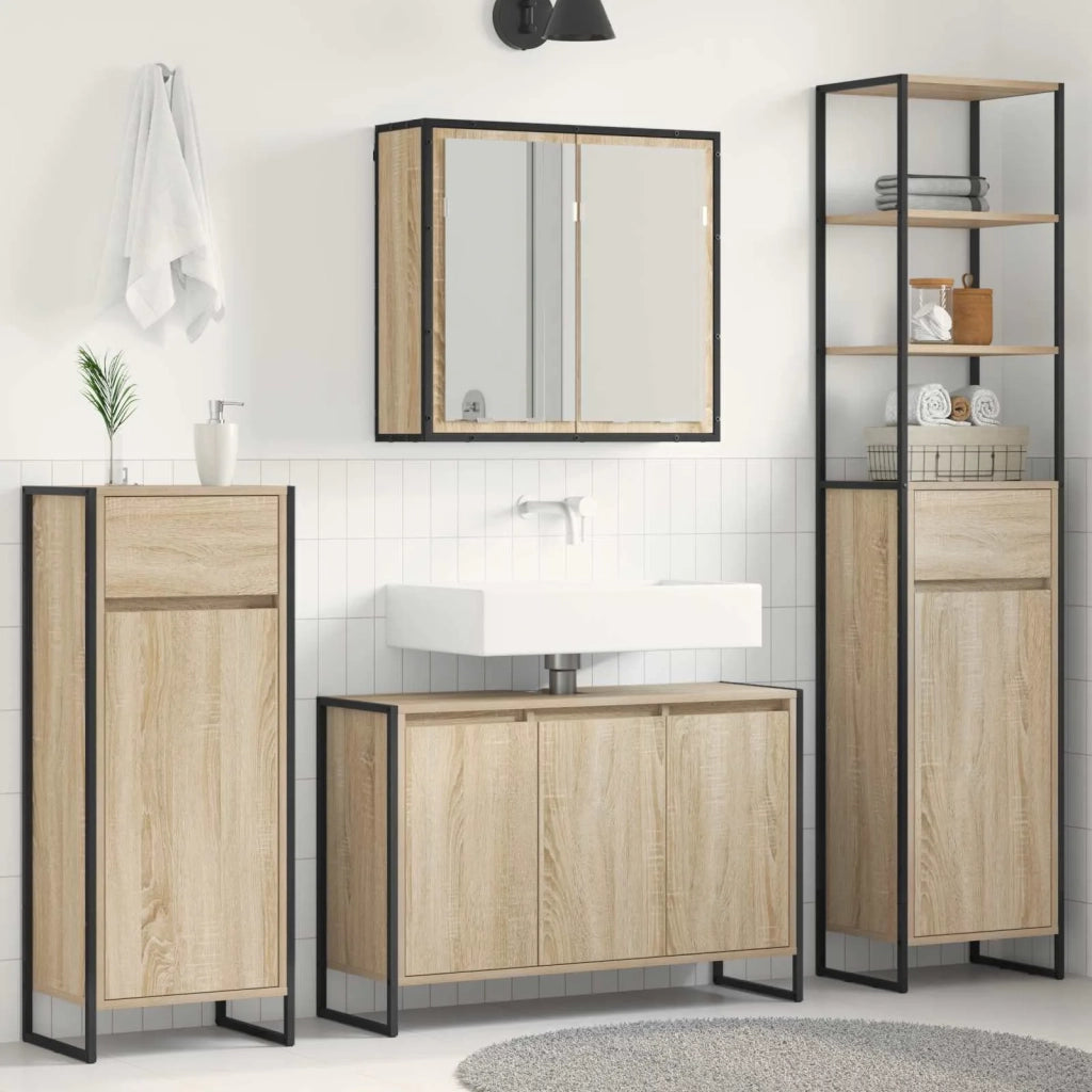 Set di mobili per il bagno Rovere Sonoma Legno multistrato