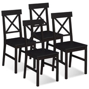 IDMarket - Set di 4 sedie da cucina SUZANNE a sponde incrociate, legno nero