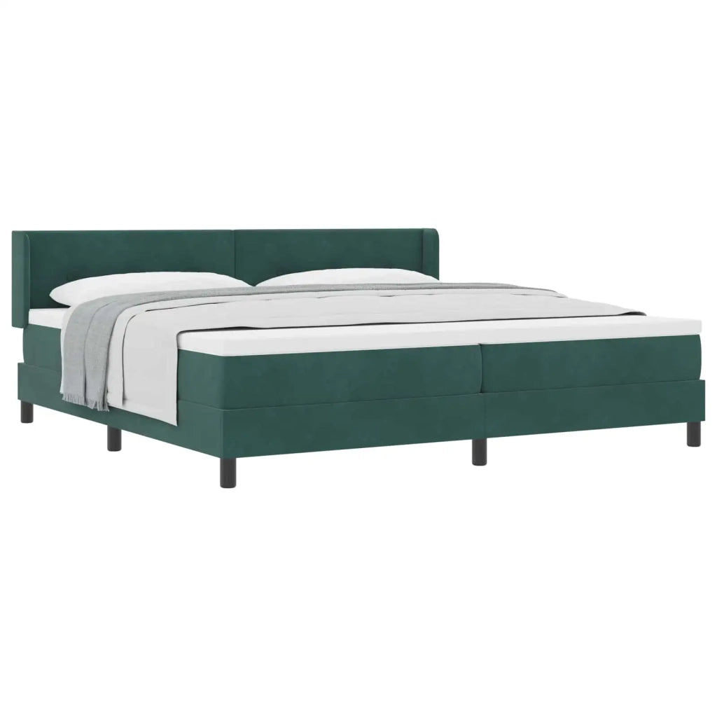 Letto a molle con testiera Verde Scuro 200 x 200 cm Velluto 3341489