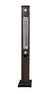 Stufa Elettrica ad infrarossi da Esterno 50x25x200 cm in Fibra di Carbonio con Luce Led Skyline Grigio Tortora