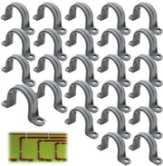 25 pezzi di clip di allaccio a 2 gomiti, clip U, clip a 2 gomiti, per gas, tubi di acqua, tubi (1/2")
