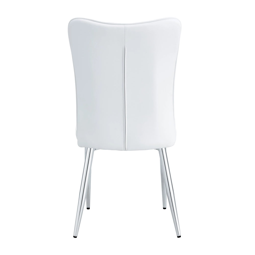 Sedie da pranzo set da 2 con schienale ergonomico imbottitura in schiuma piedini regolabili in pu bianco argento