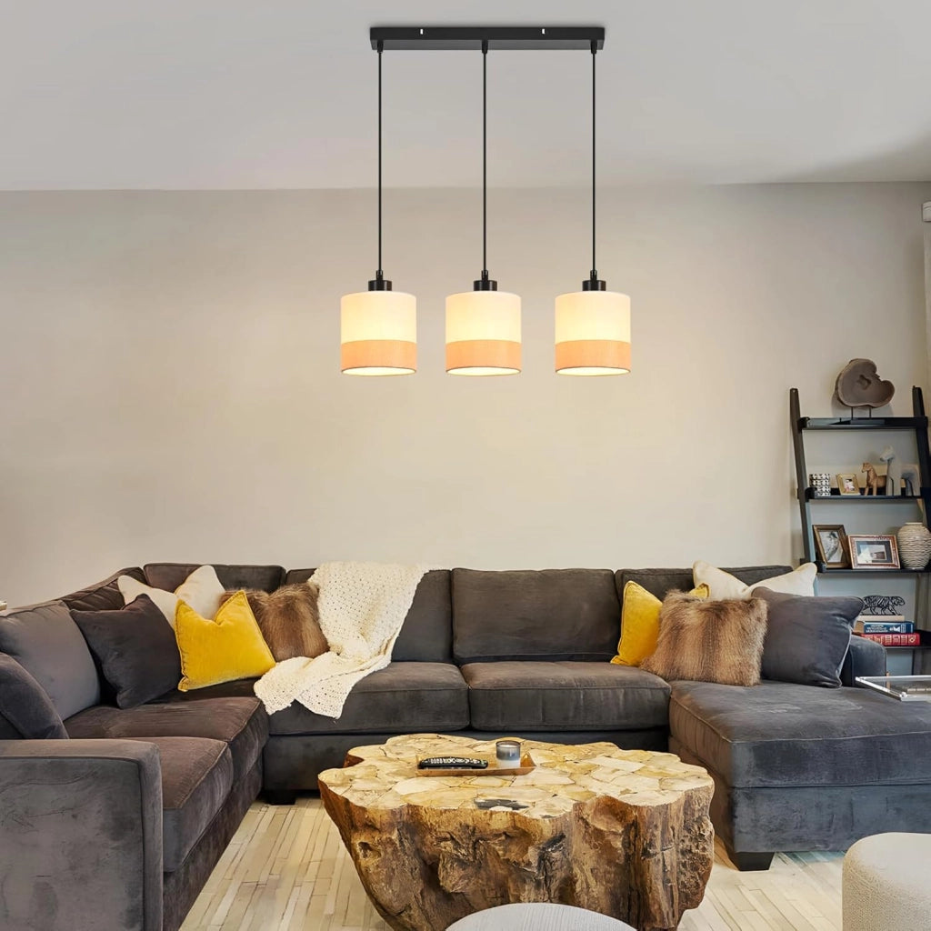 Lampada a sospensione ZMH E27 moderna bianca a 3 luci per soggiorno senza lampadina