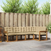 Set di divani da esterno con cuscino 5 pcs Naturale e Beige
