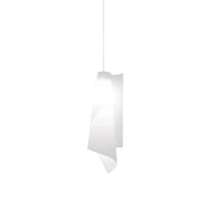 Sospensione Moderna Vela Polilux ® Bianco E Metallo Cromo 1 Luce E27 H68Cm