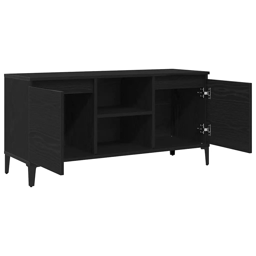 Mobile porta TV rettangolare moderno con pratico vano contenitore 102 x 35 x 50 cm in legno composito nero 02_0051899