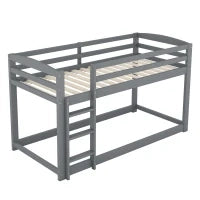 Letto a castello per bambini 6+ anni, 90x200 cm, struttura in legno, senza materasso, Grigio