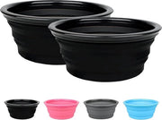 Due x contenitori per picnic in silicone per campeggio, escursioni e trekking, con coperchio, opzionale, per uso esterno, riutilizzabile, 2 pezzi, colore nero