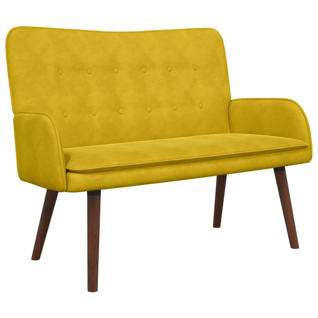 Sofa a Due Posti Giallo 115 x 61 x 87 cm Velluto