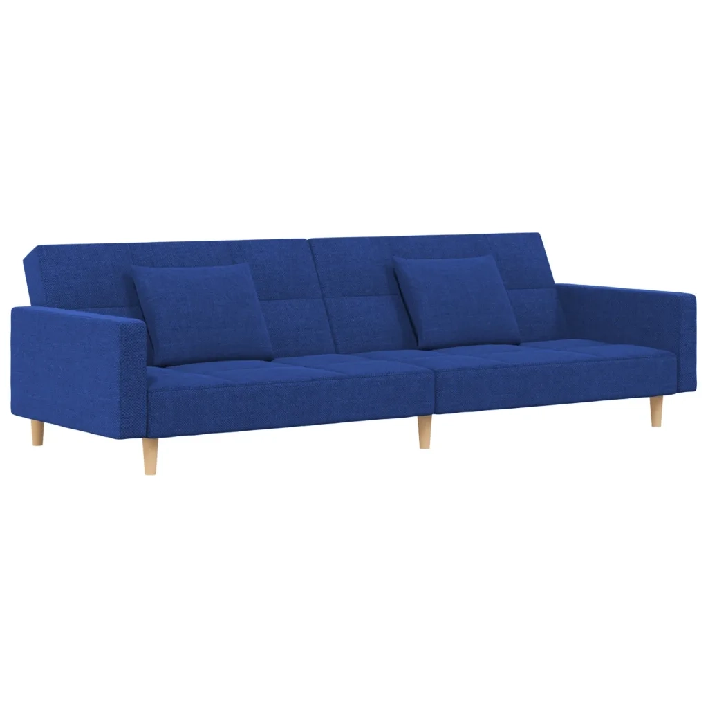 Divano Letto a 2 Posti con 2 Cuscini Blu in Tessutocod mxl 87852