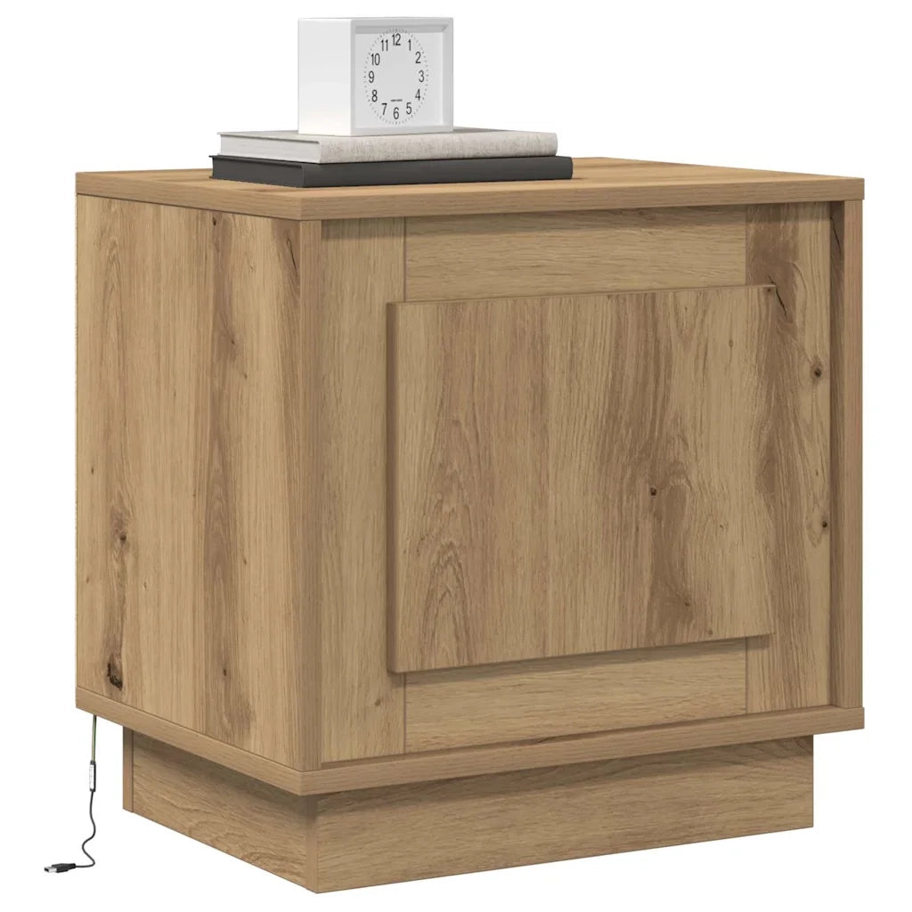 Set di 2 Comodini | Armadio da Notte | Mobiletto da notte Rovere artigianale 44 x 34,5 x 45 cm