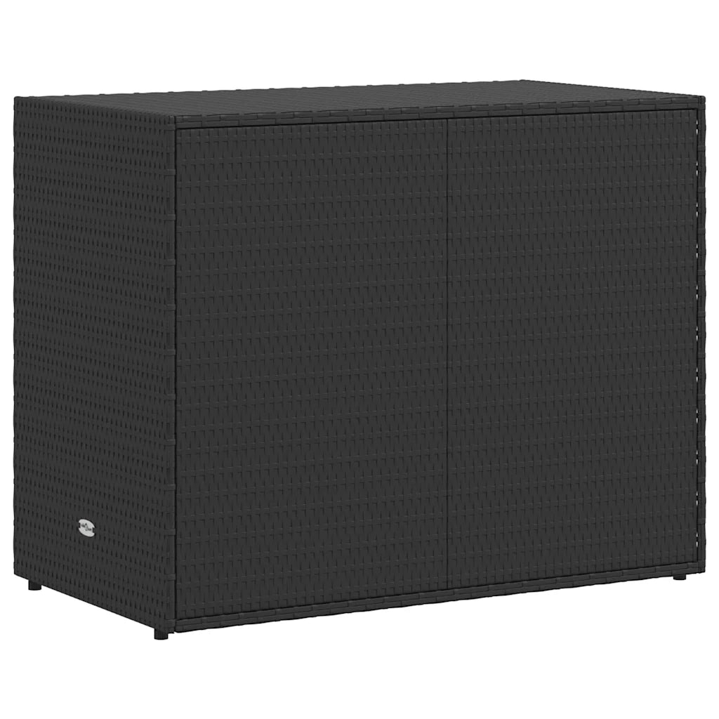 Mobile Portaoggetti da Giardino Nero 100x55,5x80 cm Polyrattan