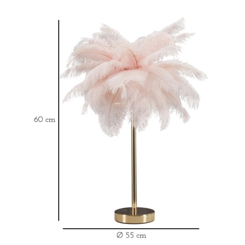 Lampadelle A Da Tavolo Palm Rosa cm ø 40x55