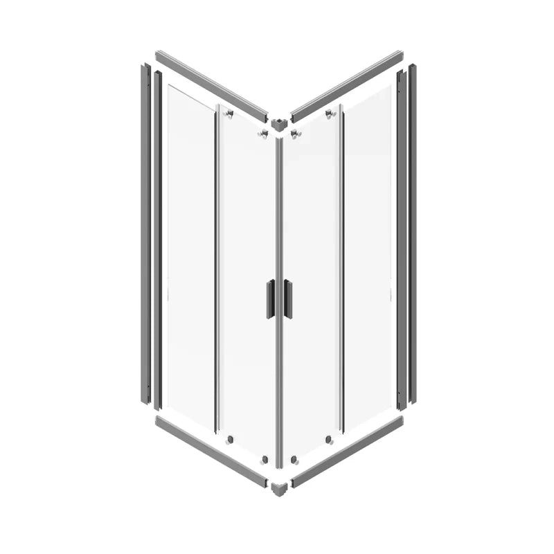 Box doccia ad incastro serie Bergamo 80 x 80 cm cristallo 6 mm