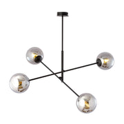 Lampada a sospensione LINEAR in acciaio nero e vetro grafite