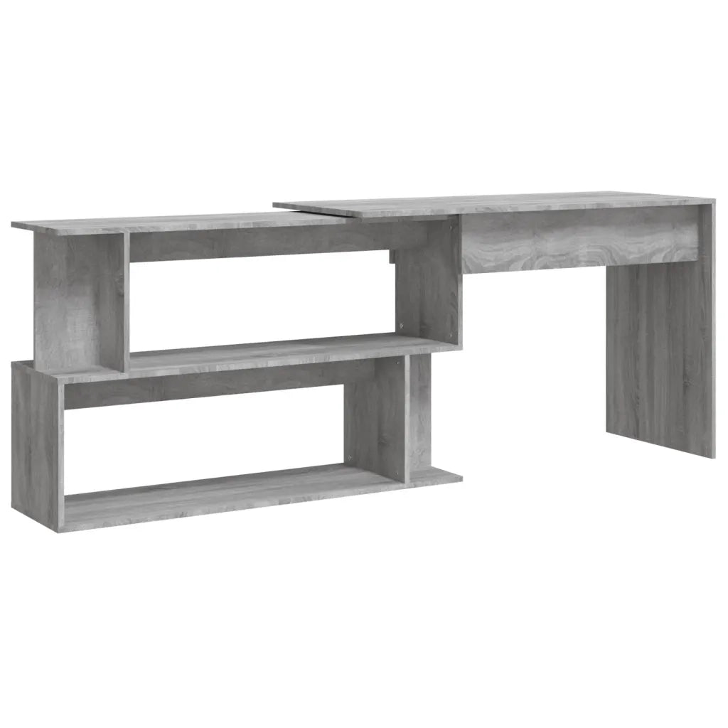 Scrivania | Tavolo da Ufficio Angolare Grigio Sonoma 200x50x76 cm Legno Multistrato