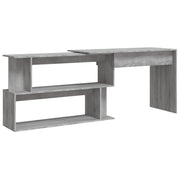Scrivania | Tavolo da Ufficio Angolare Grigio Sonoma 200x50x76 cm Legno Multistrato