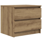 Comodino | Armadio da Notte | Mobiletto da notte Rovere Artigianale 50x40x43.5 cm in Legno Multistrato