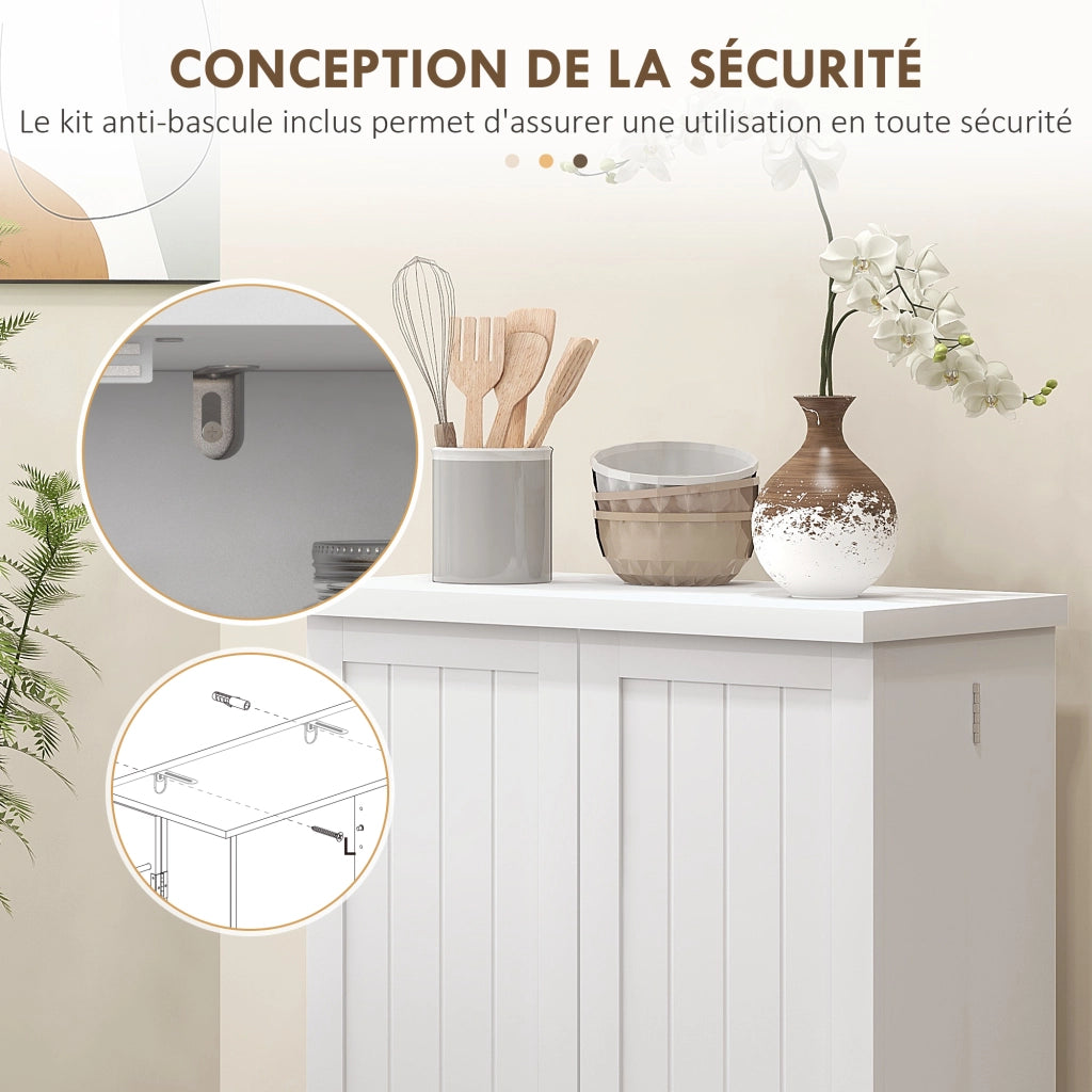Armadio da Cucina con Ripiani e Porte ¨C zephmum ¨C Bianco 60x30x104 cm