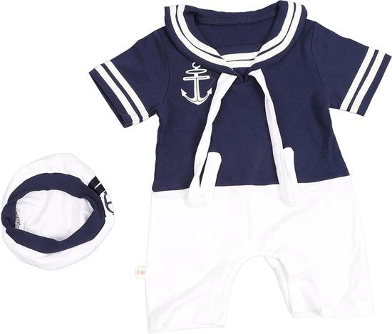 Jumpsuit da Bambino Marina con Cappello - Onesie in Cotone Marina - Abito da Bambino con Tema Marina - Outfit da Romper per Bambini - Attività per Bambini